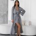 Silk-like Comfortable Loose Sleepwear Set for Women, Two-Piece Nightdress and Robe, Simple Casual Home Wear, Spring and Summer Style