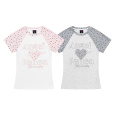 Star shoulder short sleeved t-shirt for women