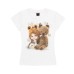 Cartoon little girl printed shoulder short sleeved t-shirt