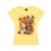 Cartoon little girl printed shoulder short sleeved t-shirt