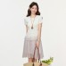 Cute Lace Trim Round Neck Short Sleeve Knit Top for Women