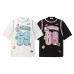 Fake two short sleeves with alphanumeric printing