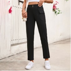 High waisted pocket straight leg pants