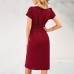 Elastic waist slit pleated dress