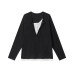 Half-Open Collar Long Sleeve T-Shirt Loose Fit Casual Layering 