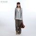 Half-Open Collar Long Sleeve T-Shirt Loose Fit Casual Layering 