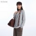 Half-Open Collar Long Sleeve T-Shirt Loose Fit Casual Layering 
