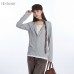 Half-Open Collar Long Sleeve T-Shirt Loose Fit Casual Layering 