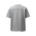 Irregular arc splicing letter embroidery short sleeved shirt