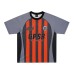 Alphabet and number contrasting color splicing short sleeved shirt
