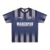 Striped letter printed sports short sleeved shirt