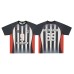 Printed striped contrasting round neck short sleeved shirt