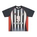 Printed striped contrasting round neck short sleeved shirt
