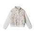 Velvet Stand Collar Cotton Coat Women Patchwork  Quilted Warm Thickened Outerwear