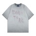 Washed hand drawn letter stickers embroidered loose short sleeves