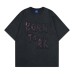 Washed hand drawn letter stickers embroidered loose short sleeves