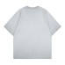 Washed hand drawn letter stickers embroidered loose short sleeves