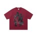 Blurred Character Mother Child Signature Printed Round Neck Short Sleeve