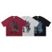 Blurred Character Mother Child Signature Printed Round Neck Short Sleeve