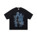 Blurred Character Mother Child Signature Printed Round Neck Short Sleeve