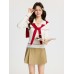 British Style Color-Block Stripe Polo Neck Long Sleeve