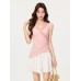 Sweet Style Pink Cross V-Neck Sweet Strapless Top