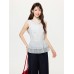 White Polka Dot BM Style Ruffle Spliced Hem Sleeveless Top