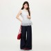 White Polka Dot BM Style Ruffle Spliced Hem Sleeveless Top