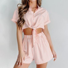 Spring Summer New Fashion Breathable Home Wear Women's Loungewear Lightweight Loose Wearable Two-Piece Set