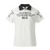 Polo shirt with lapel letter print and short sleeved top