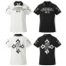 Polo shirt with lapel letter print and short sleeved top