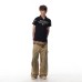Polo shirt with lapel letter print and short sleeved top
