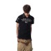 Polo shirt with lapel letter print and short sleeved top