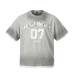 Retro washed letter printed short sleeved shirt