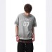 Retro washed letter printed short sleeved shirt