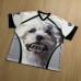 Color blocked animal pattern letter print V-neck T-shirt Color blocked animal pattern letter print V-neck T-shirt