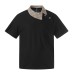 Slanted collar short sleeved polo shirt casual top