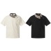 Slanted collar short sleeved polo shirt casual top