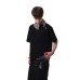 Slanted collar short sleeved polo shirt casual top
