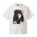 Blurred character letter printed short sleeved T-shirt