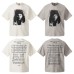Blurred character letter printed short sleeved T-shirt