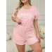 Summer Fashion Letter Print Loungewear Set