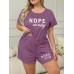 Summer Fashion Letter Print Loungewear Set
