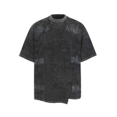 Spray painting washing water making old deconstructing splicing short sleeves Spray painting washing water making old deconstructing splicing short sleeves