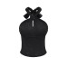 Lace hollow neck and waist strap