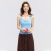 Blue Embroidered Strapless Top with Padded Bust Blue Embroidered Strapless Top with Padded Bust