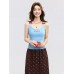 Blue Embroidered Strapless Top with Padded Bust Blue Embroidered Strapless Top with Padded Bust