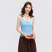 Blue Embroidered Strapless Top with Padded Bust Blue Embroidered Strapless Top with Padded Bust