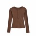 Slim fit round neck long sleeved top