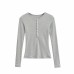 Slim fit round neck long sleeved top